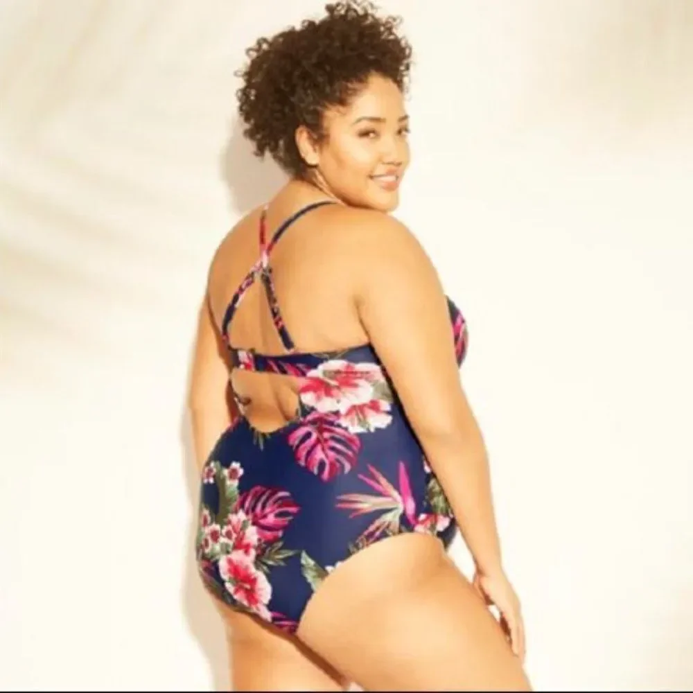 💥NWT Kona Sol Keyhole Strap 1-Piece Swimsuit Sz 24W